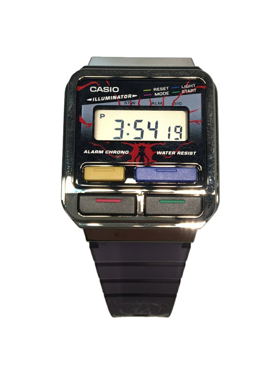 【中古】CASIO◆Stranger Things/クォーツ腕時計/アナログ/ラバー/NVY/GRY/A120WEST【服飾雑貨他】