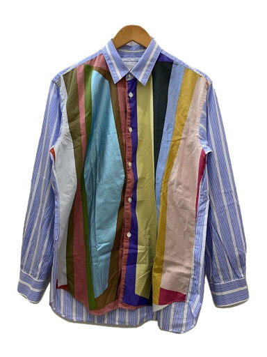 【中古】COMME des GARCONS SHIRT◆20SS/長袖シャツ/S/コットン/マルチカラー/ストライプ/S28025【メンズウェア】 【中古】COMME des GARCONS SHIRT◆20SS/長袖シャツ/S/コットン/マルチカラー/ストライプ/S28025【メンズウェア】