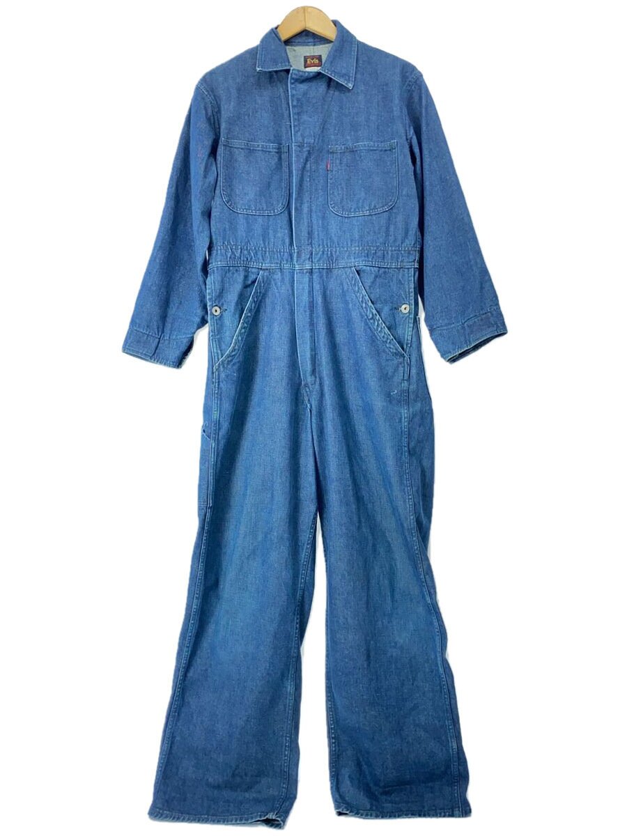 【中古】EVISU◆オーバーオール/38/コットン/NVY/無地【メンズウェア】