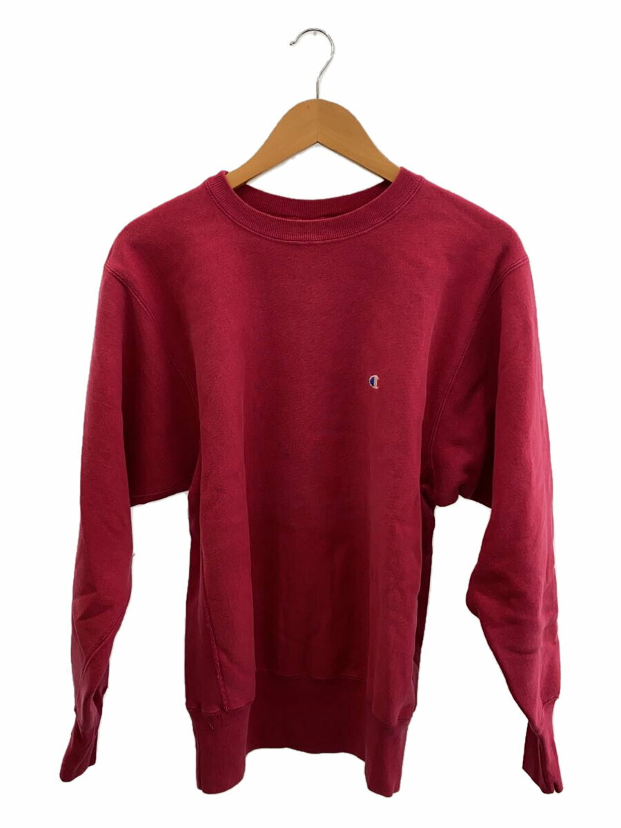 【中古】Champion◆90s/刺繍タグ/袖目無し/スウェット/L/コットン/BRD/無地/ヨゴレ有【メンズウェア】