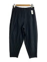 【中古】HOMME PLISSE ISSEY MIYAKE◆テーパードパンツ/消しプリーツ/1/ポリエステル/ブラック/無地/HP55JF151//【メンズウェア】