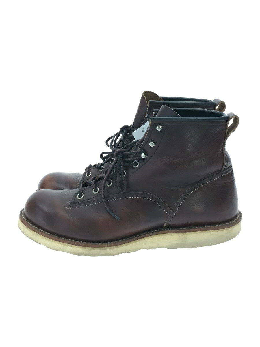 【中古】RED WING◆レースアップブーツ・ラインマン/27.5cm/BRD/レザー/2906【シューズ】