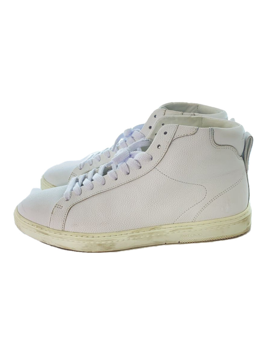 【中古】JIMMY CHOO◆ハイカットスニーカー/41/WHT/レザー//【シューズ】