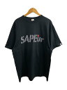 【中古】A Elegantes SAPEur◆×浜田雅功/印鑑ロゴTシャツ/Tシャツ/XL/コットン/BLK/プリント【メンズウェア】