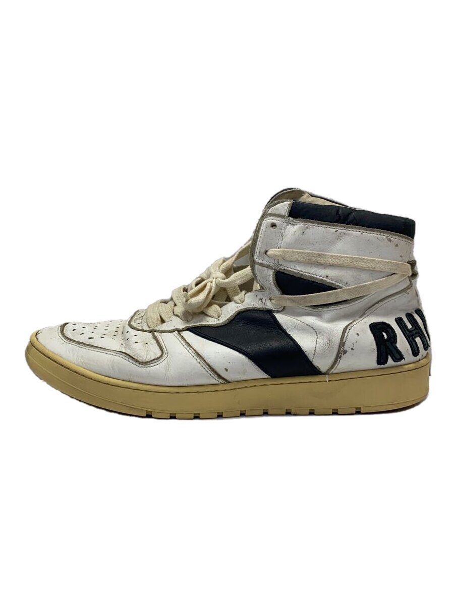 RHUDE◆ハイカットスニーカー/UK9/WHT/レザー/RHECESS HI//