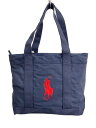 【中古】POLO RALPH LAUREN◆トートバッグ/キャンバス/NVY/無地【バッグ】(4)