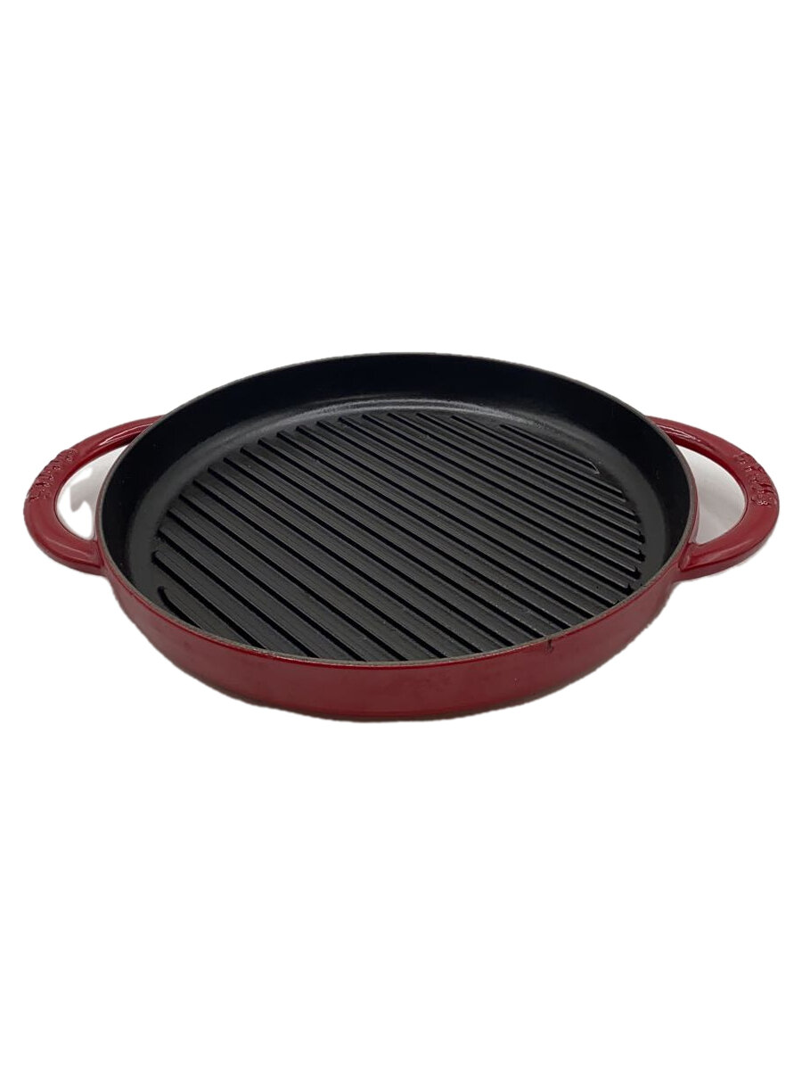 【中古】Staub◆鍋/RED/ピュアグリル/ホーロー【キッチン用品】