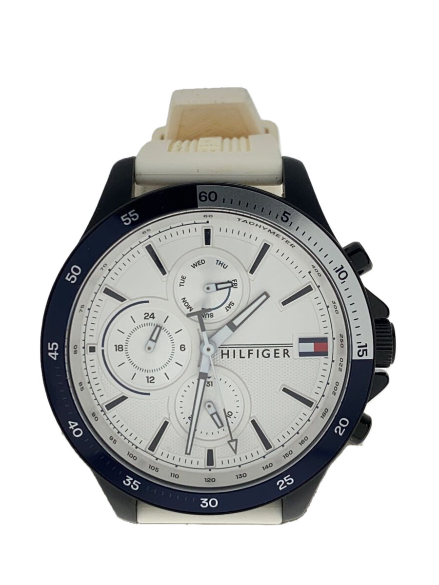 【中古】TOMMY HILFIGER◆腕時計/アナログ/ラバー/WHT/WHT/TH.396.1.96.2924【服飾雑貨他】