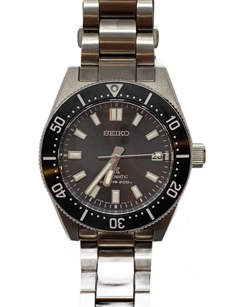 【中古】SEIKO◆PROSPEX/自動巻腕時計/アナログ/ステンレス/BLK/SLV/6r35-00p0【服飾雑貨他】