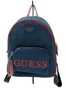 【中古】GUESS◆リュック/デニム/RED/JP699533【バッグ】