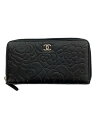 【中古】CHANEL◆カメリア/ラウンドジップ長財布/ブラック/レディース//【服飾雑貨他】(4)
