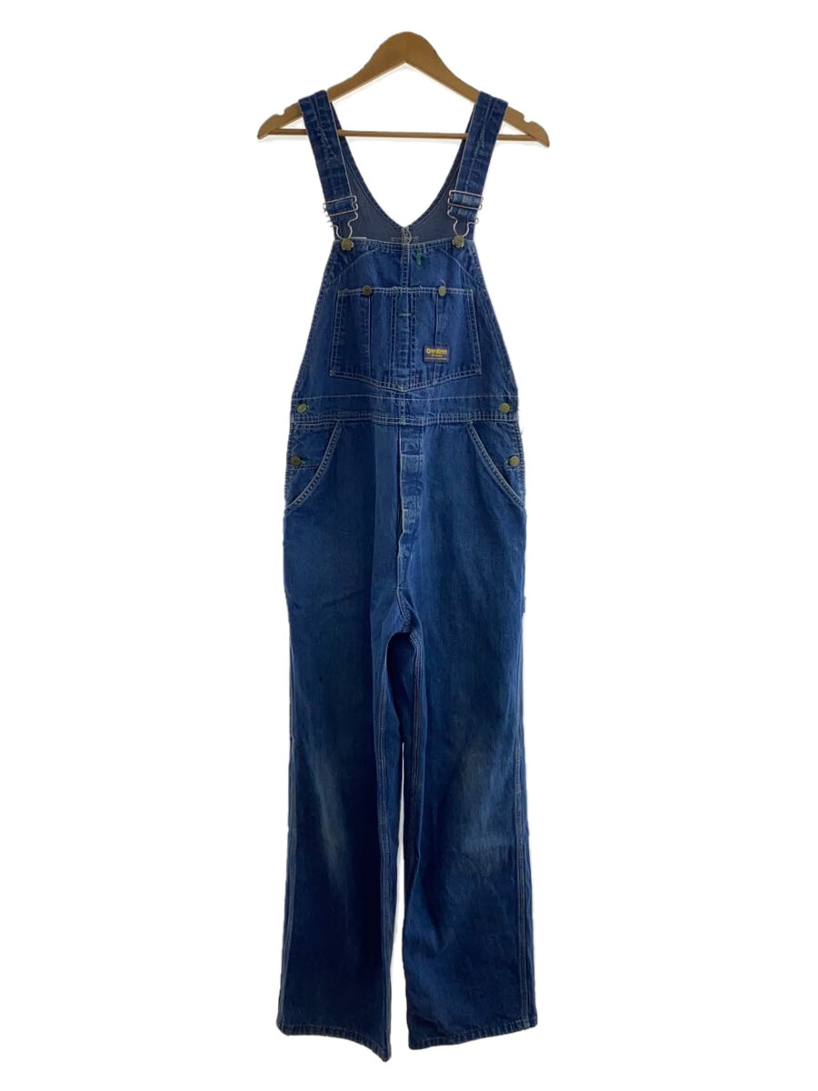 【中古】OshKosh◆70s/USA製/クローバーボタン/オーバーオール/34/コットン/インディゴ/800-1003//【メンズウェア】