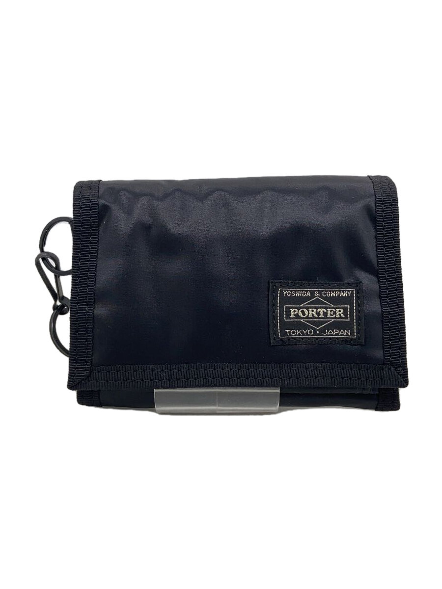 【中古】PORTER◆3つ折り財布/ナイロン/BLK/メンズ【服飾雑貨他】