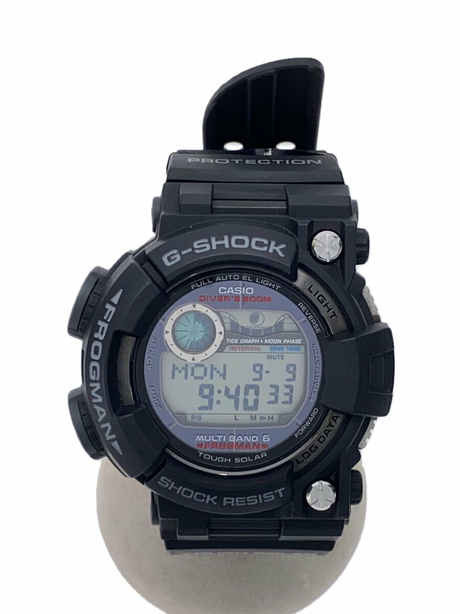 【中古】CASIO◆G-SHOCK/FROGMAN/ソーラー腕時計/デジタル/--/BLK/BLK/GWF-1000-1JF【服飾雑貨他】