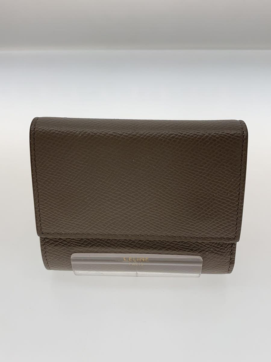 【中古】CELINE◆2つ折り財布/レザー/BRW/レディース/UIE0260【服飾雑貨他】