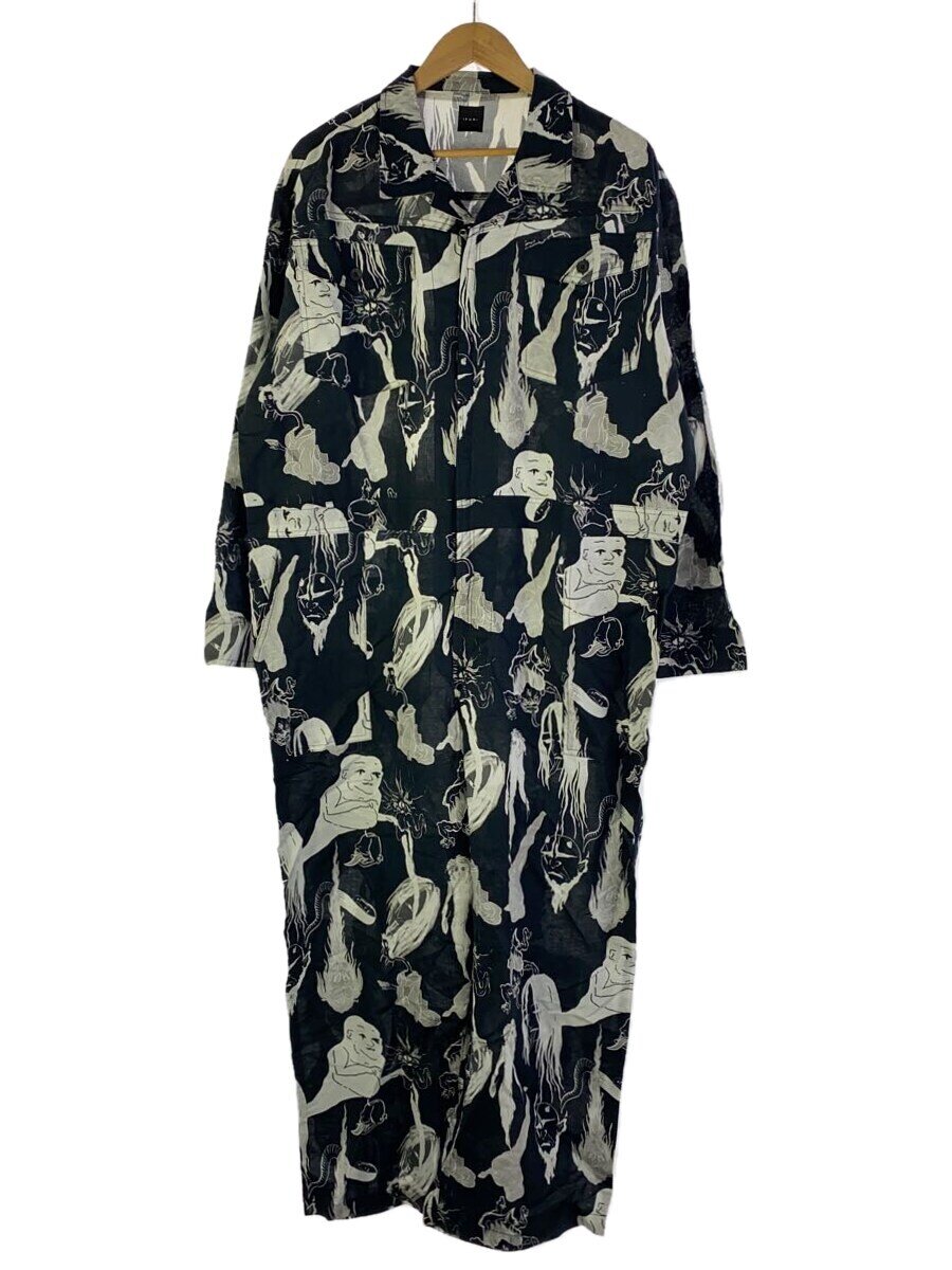 【中古】IKUMI◆オールインワン/--/コットン/BLK/総柄【メンズウェア】