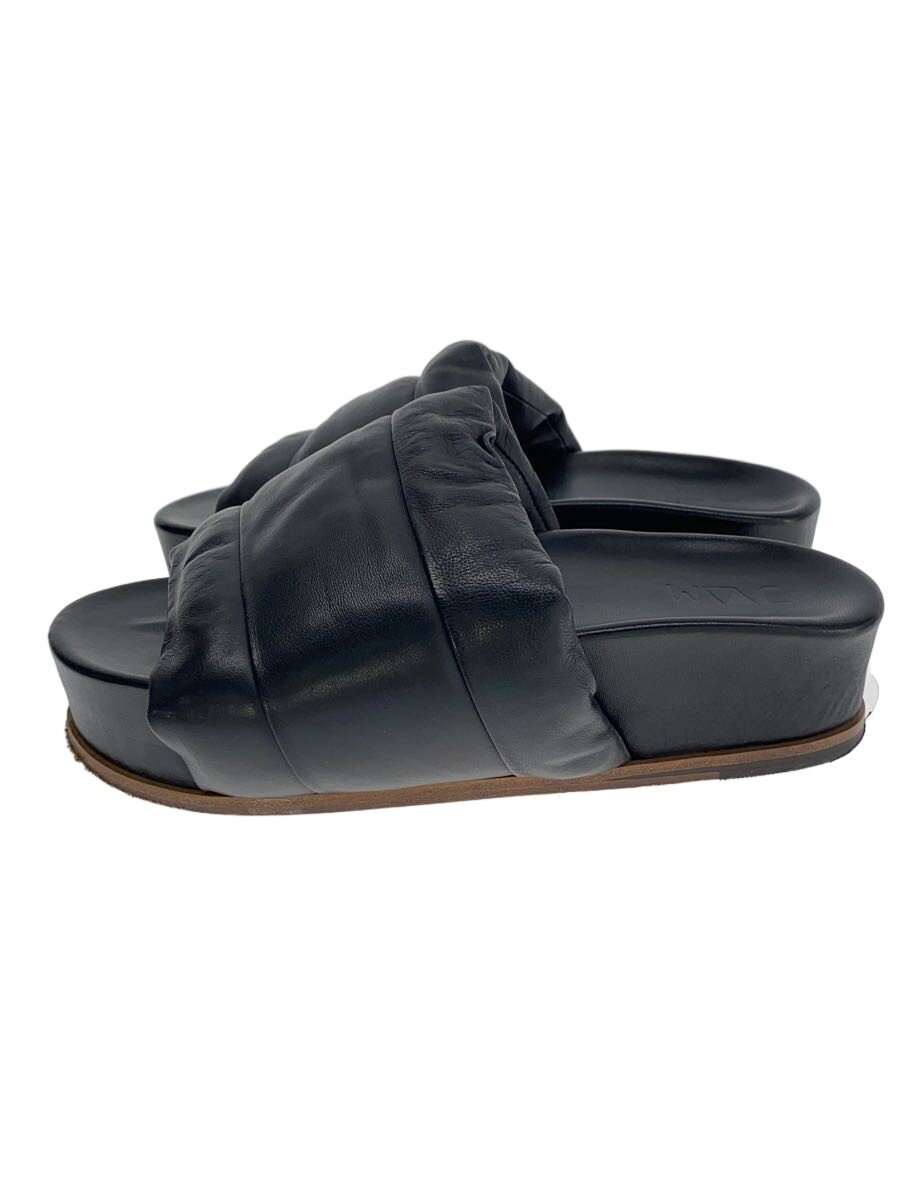 JVAM◆TALL FOOTBED SLIDERS/サンダル/37/BLK/羊革
