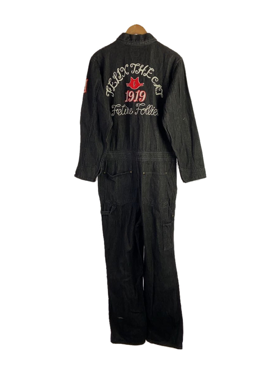 【中古】HOUSTON◆オールインワン/M/コットン/GRY/無地【メンズウェア】