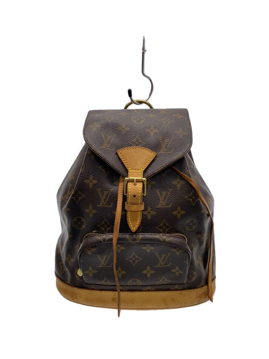 【中古】LOUIS VUITTON◆モンスリMM_モノグラム・キャンバス_BRW/PVC/BRW【バッグ】