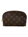 【中古】LOUIS VUITTON◆ポシェット・コスメティックPM_モノグラム・キャンバス_BRW/PVC/BRW【バッグ】