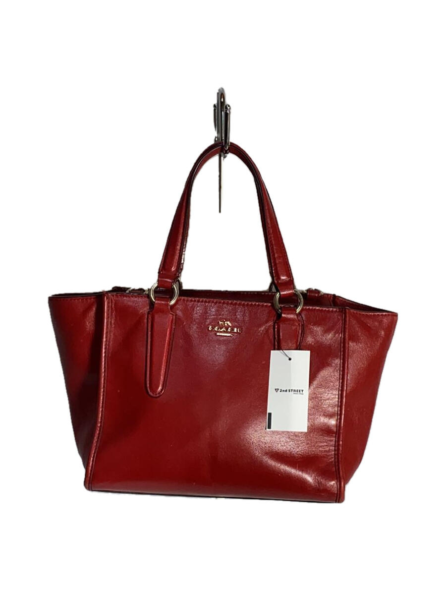 【中古】COACH◆ハンドバッグ_クロスビー_オールレザー/レザー/RED【バッグ】