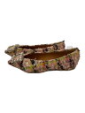 【中古】PIPPICHIC◆ANNA V JEWELRYツイードフラットシューズ/フラットパンプス/37.5/PNK/ビジュー【シューズ】