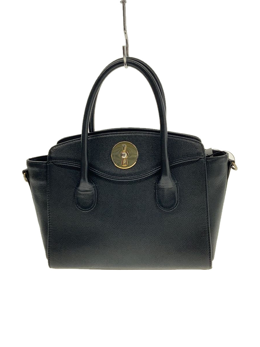 【中古】Madame Hiroko◆2WAY/ハンドバッグ/レザー/BLK//【バッグ】