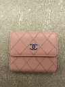【中古】CHANEL◆シャネル/財布/ワイルドステッチ/レザー/ピンク//【服飾雑貨他】