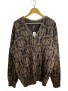 【中古】Needles◆カーディガン(厚手)/L/モヘア/BRW/レオパード/NS279/23AW/Mohair Cardigan/【メンズウェア】