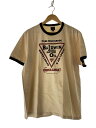 【中古】THE REAL McCOY’S◆Tシャツ/42/コットン/クリーム/リアルマッコイズ製/baldwin/プリントリンガーT【メンズウェア】