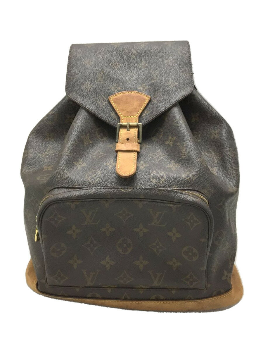 【中古】LOUIS VUITTON◆モンスリ_モノグラム_BRW/PVC/BRW【バッグ】