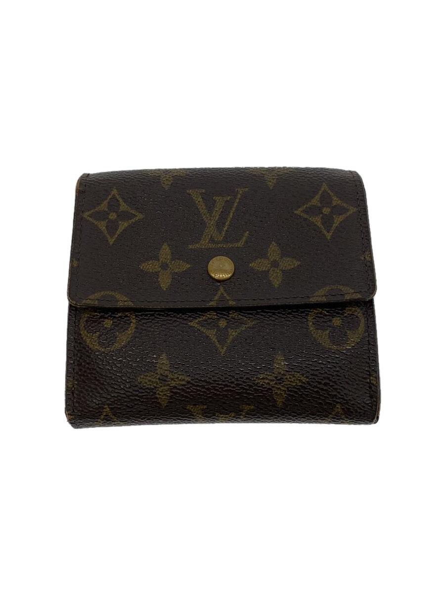 【中古】LOUIS VUITTON◆ポルト・モネ・ビエ・カルト・クレディ_モノグラム・キャンバス_BRW/PVC/BRW/レディース//【服飾雑貨他】