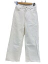 【中古】UNITED ARROWS◆カットオフデニムパンツ/38/コットン/WHT/無地【レディースウェア】