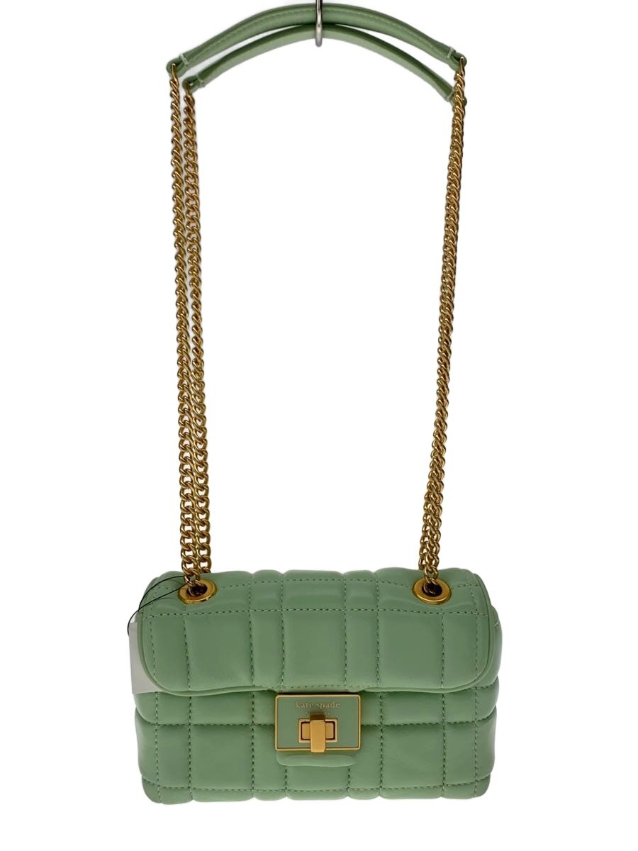 KATE SPADE - 【中古】kate spade new york◆エブリンキルテッドスモールショルダークロスボディ/レザー/グリーン/K8932【バッグ】