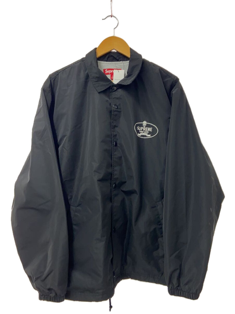 【中古】Supreme◆Crest Coaches Jacket/ナイロンジャケット/L/ポリエステル/BLK【メンズウェア】