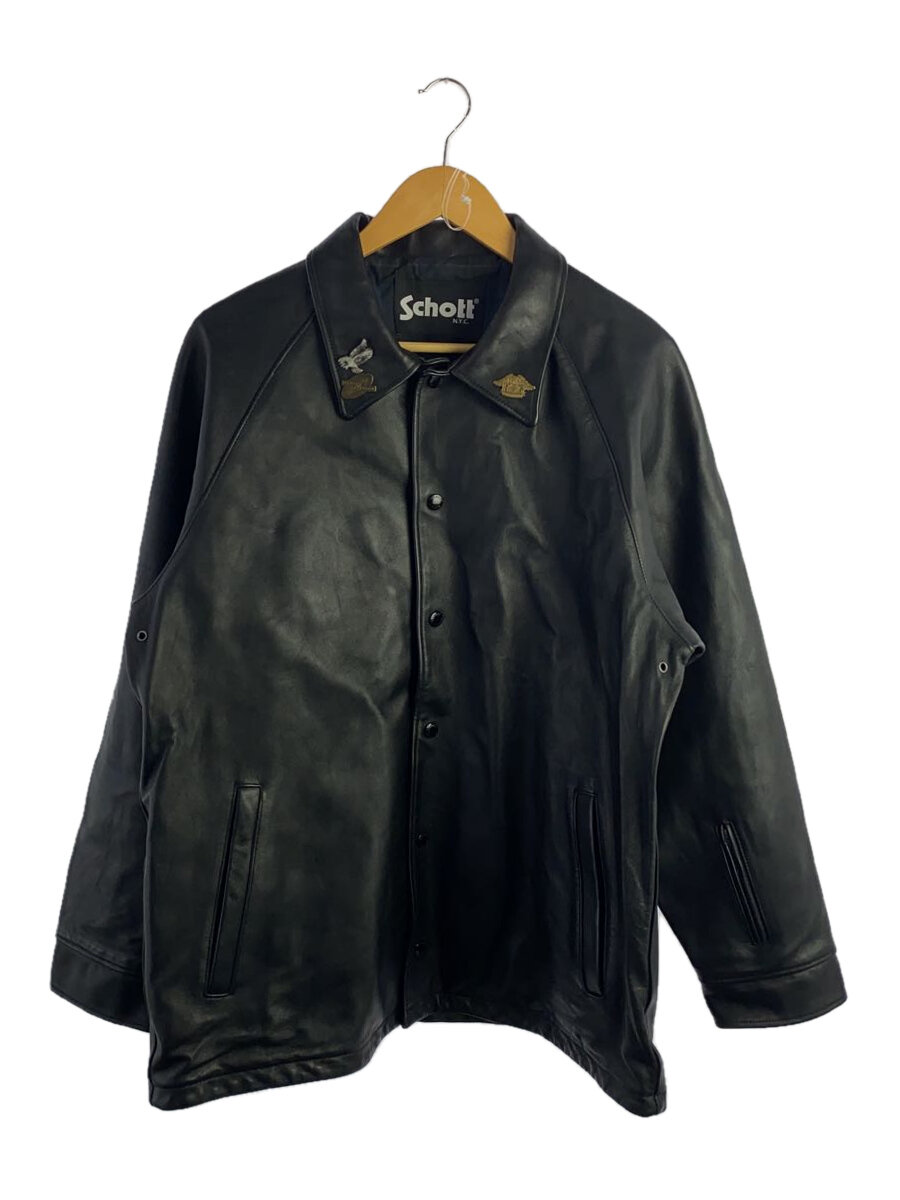 【中古】Schott◆レザージャケット・ブルゾン/L/羊革/BLK/soph-222092//【メンズウェア】
