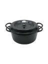 【中古】Vermicular◆オーブンポットラウンド/鍋/サイズ:22cm/BLK/【キッチン用品】