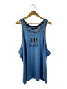 【中古】POLO SPORT◆ナンバリング/オールドイングリッシュ/タンクトップ/3L/コットン/BLU//【メンズウェア】