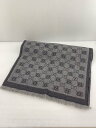 【中古】GUCCI◆マフラー/ウール/GRY/総柄/メンズ【服飾雑貨他】