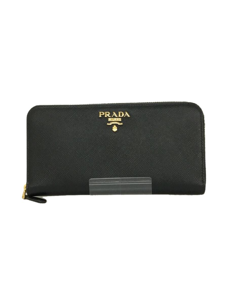 【中古】PRADA◆長財布/--/BLK/無地/レディース/1ML506 QWA F00002【服飾雑貨他】