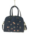 【中古】Cath Kidston◆ハンドバッグ/レザー/BLU/花柄/CK5XZFN【バッグ】