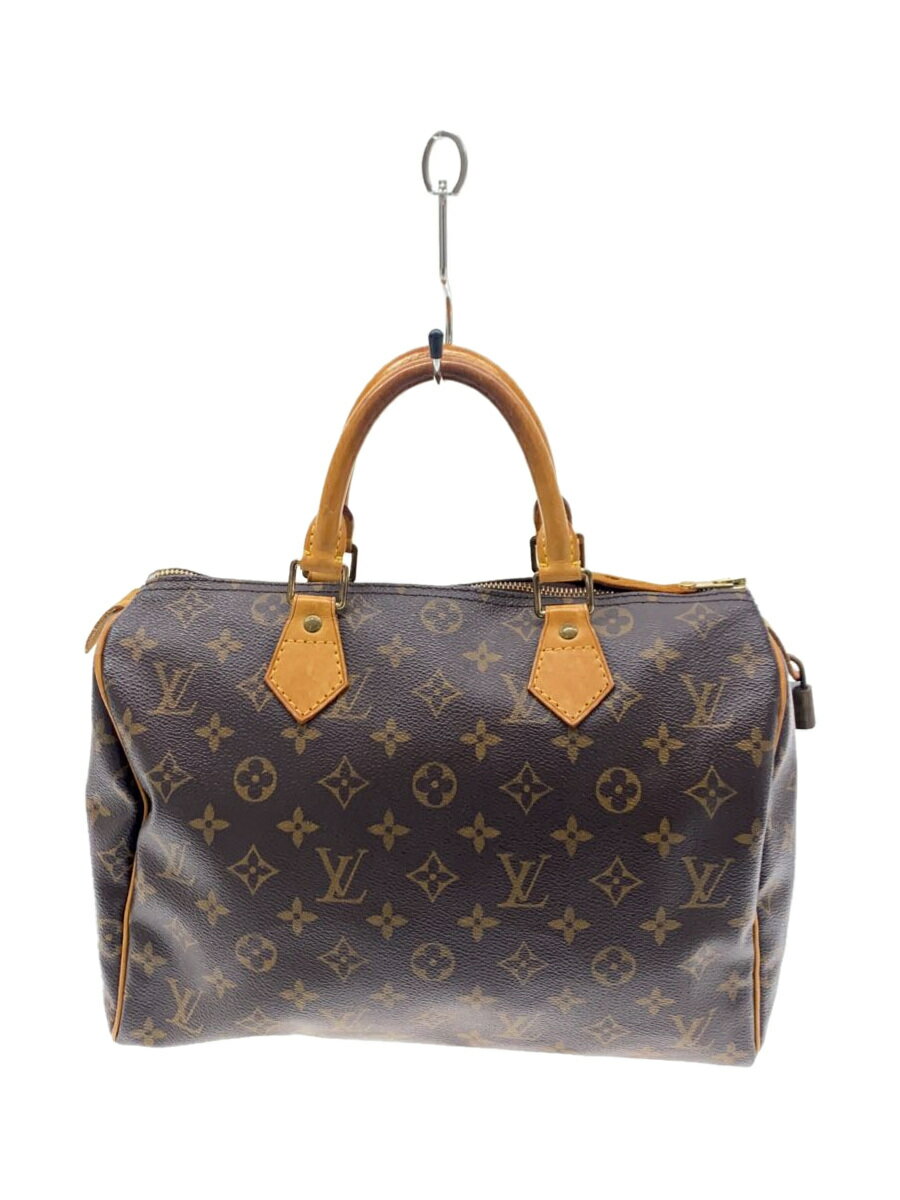 【中古】LOUIS VUITTON◆1)スピーディ30_モノグラム・キャンバス_BRW/PVC/BRW【バッグ】