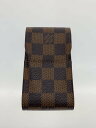 【中古】LOUIS VUITTON◆エテュイ・シガレット_ダミエ・エベヌ_BRW/PVC/BRW/メンズ【服飾雑貨他】