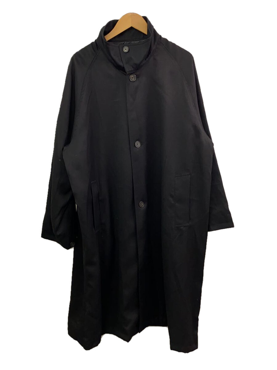 【中古】ENDER PRODUCTS◆ステンカラーコート/L/ポリエステル/BLK/無地【メンズウェア】