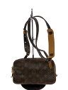 【中古】LOUIS VUITTON◆ポシェット・マルリー・バンドリエール_モノグラム・キャンバス/PVC/BRW【バッグ】