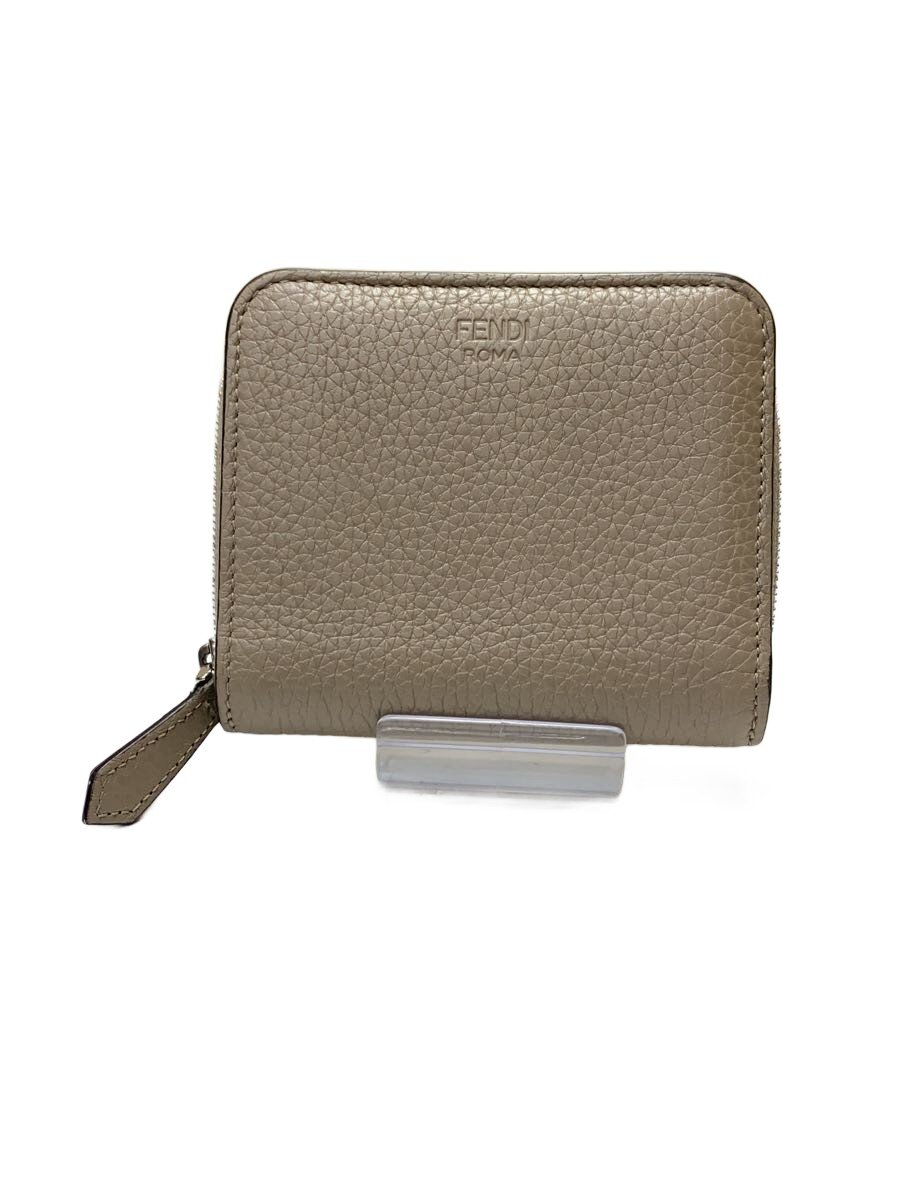 Clothing Accessories (Caps, Ties, Belts) - 【中古】FENDI◆ミディアム ジップアラウンド財布/レザー/BEG/無地/レディース【服飾雑貨他】