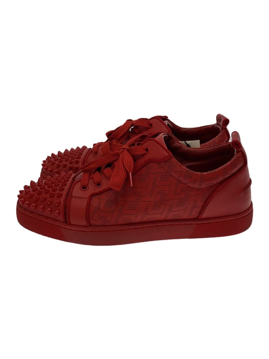 【中古】Christian Louboutin◆Louis Junior Spikes/ルブタン/ローカットスニーカー/41/レッド/レザー【シューズ】