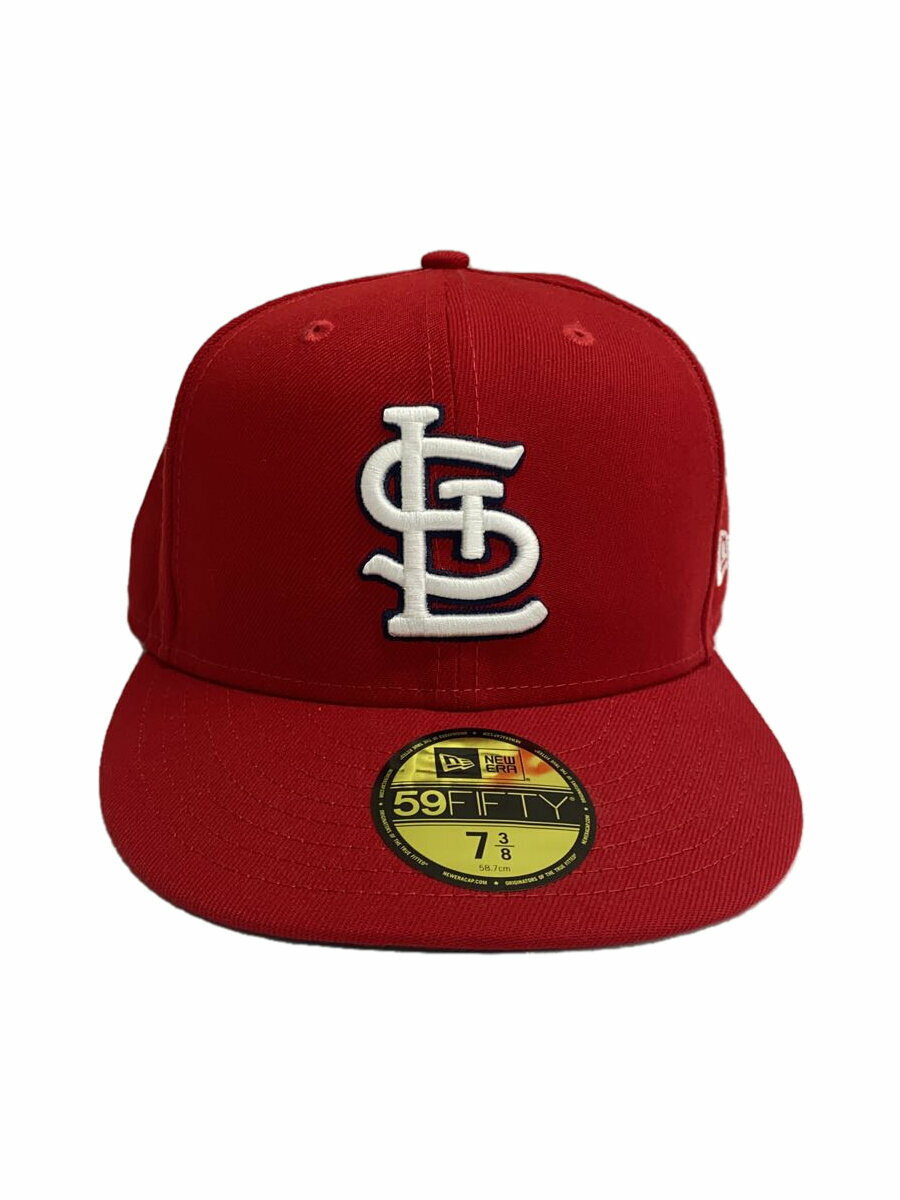 【中古】NEW ERA◆キャップ/7 3/8/ポリエステル/レッド/メンズ【服飾雑貨他】