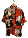 【中古】WACKO MARIA◆22SS/凶気の桜/HAWAIIAN SHIRT S/S/L/レーヨン/RED/総柄【メンズウェア】