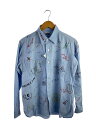 【中古】PAYDAY◆FRAMeWORK別注/刺繍シャツ/長袖シャツ/one/コットン/ブルー/PD13-SH-FW4【レディースウェア】